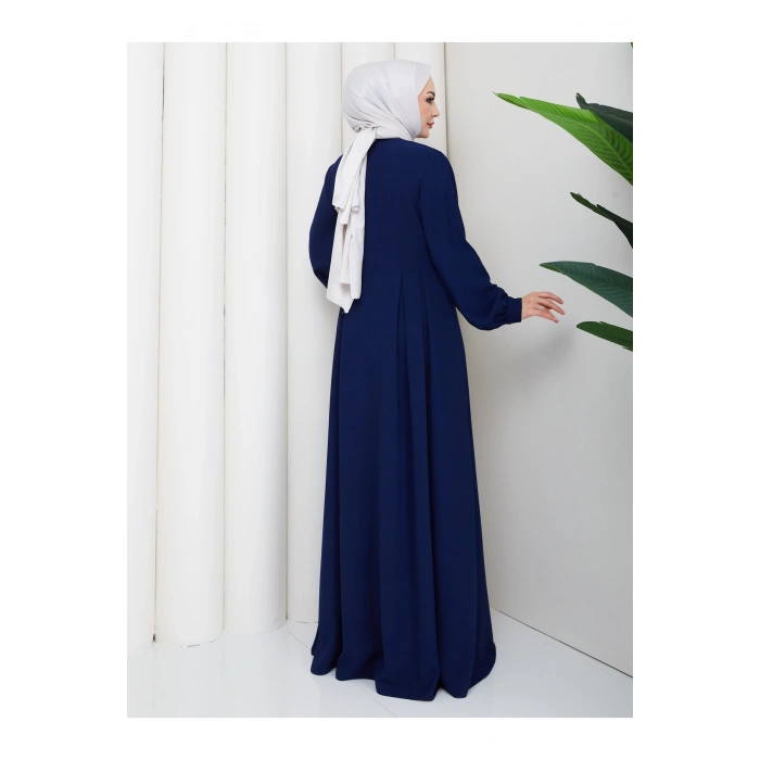 KADIN GOLD DÜĞMELİ KREP ELBİSE TESETTÜR