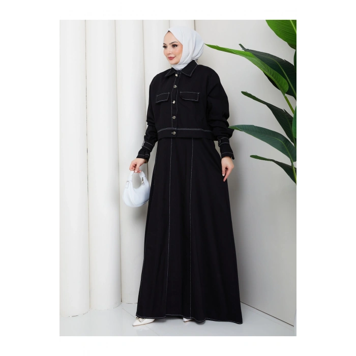 CEKET ELBİSE İKİLİ KOT TAKIM TESETTÜR İKİ PARŞA