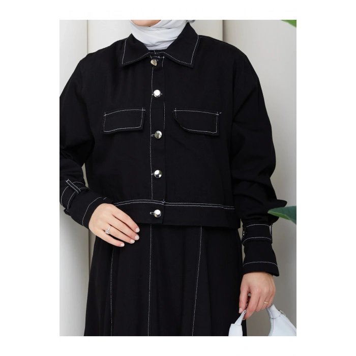 CEKET ELBİSE İKİLİ KOT TAKIM TESETTÜR İKİ PARŞA