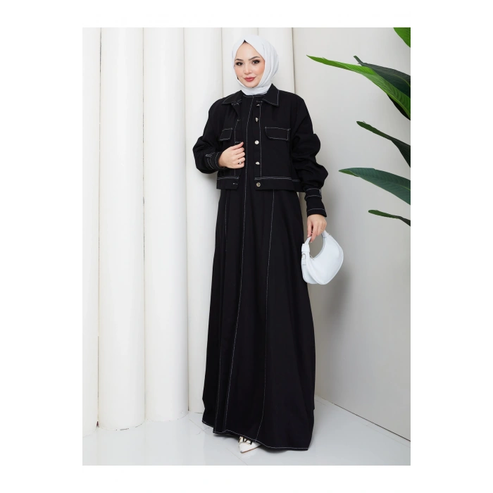 CEKET ELBİSE İKİLİ KOT TAKIM TESETTÜR İKİ PARŞA