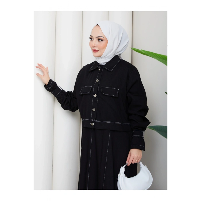 CEKET ELBİSE İKİLİ KOT TAKIM TESETTÜR İKİ PARŞA