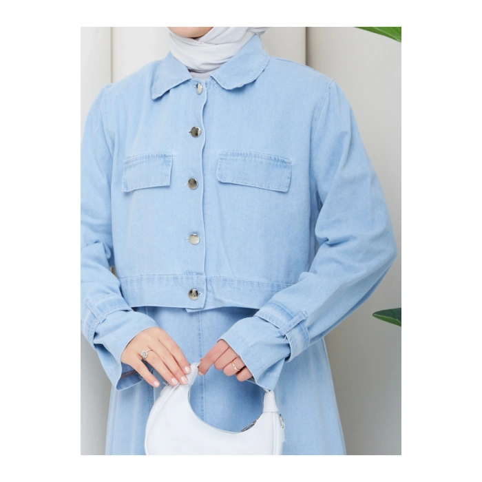 CEKET ELBİSE İKİLİ KOT TAKIM TESETTÜR İKİ PARŞA