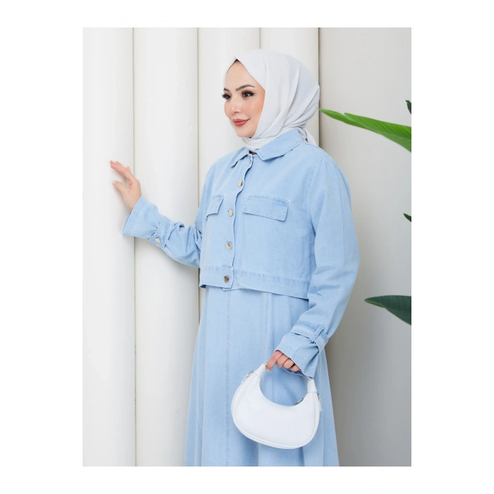 CEKET ELBİSE İKİLİ KOT TAKIM TESETTÜR İKİ PARŞA