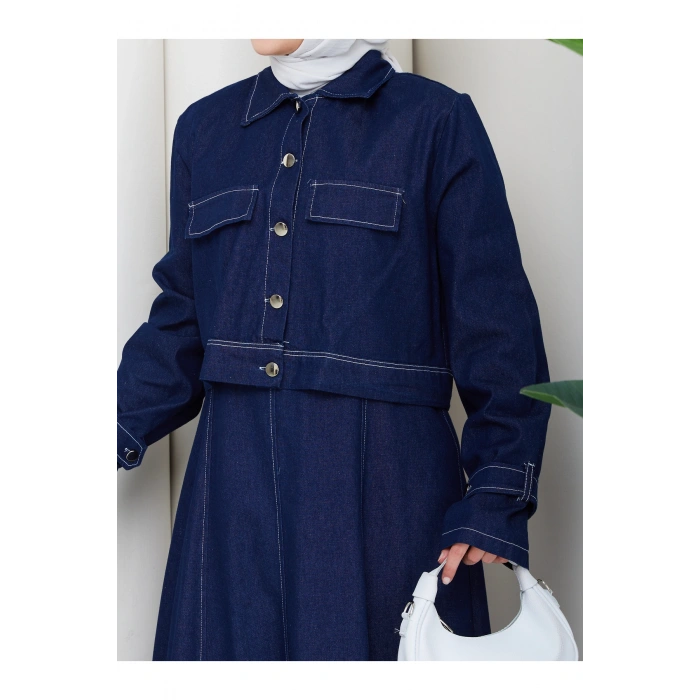 CEKET ELBİSE İKİLİ KOT TAKIM TESETTÜR İKİ PARŞA SİYAH