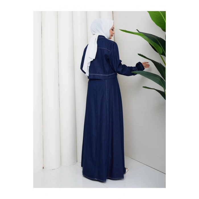 CEKET ELBİSE İKİLİ KOT TAKIM TESETTÜR İKİ PARŞA SİYAH