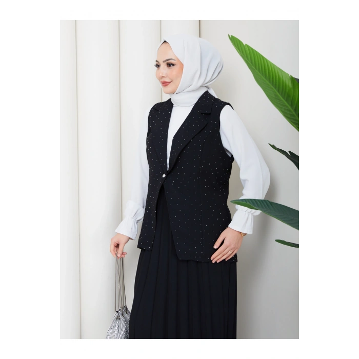 TAŞLI SİMLİ YELEKLI PİLELİ ETEKLI TASETTÜR TAKIM