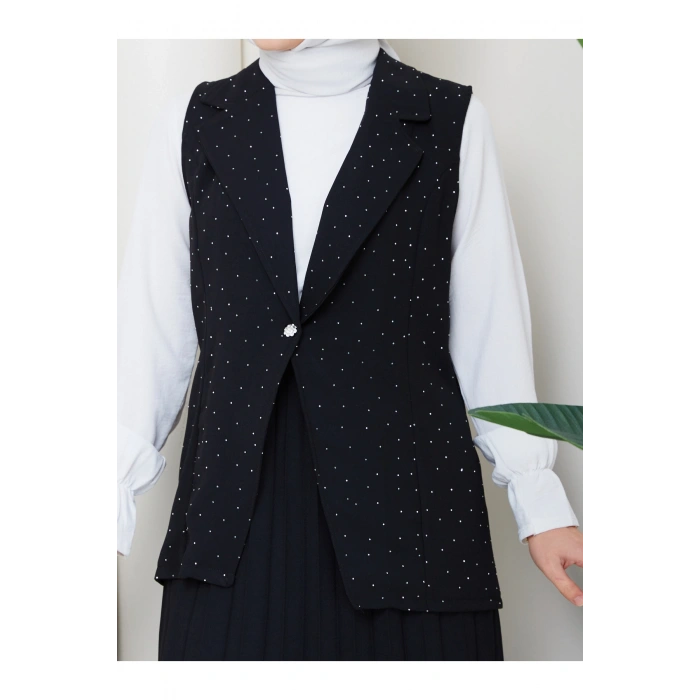 TAŞLI SİMLİ YELEKLI PİLELİ ETEKLI TASETTÜR TAKIM