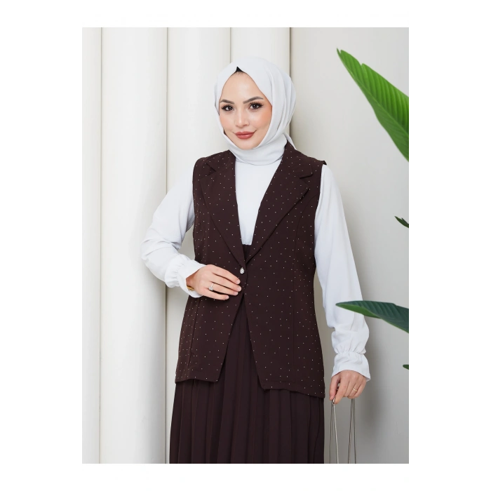 TAŞLI SİMLİ YELEKLI PİLELİ ETEKLI TASETTÜR TAKIM