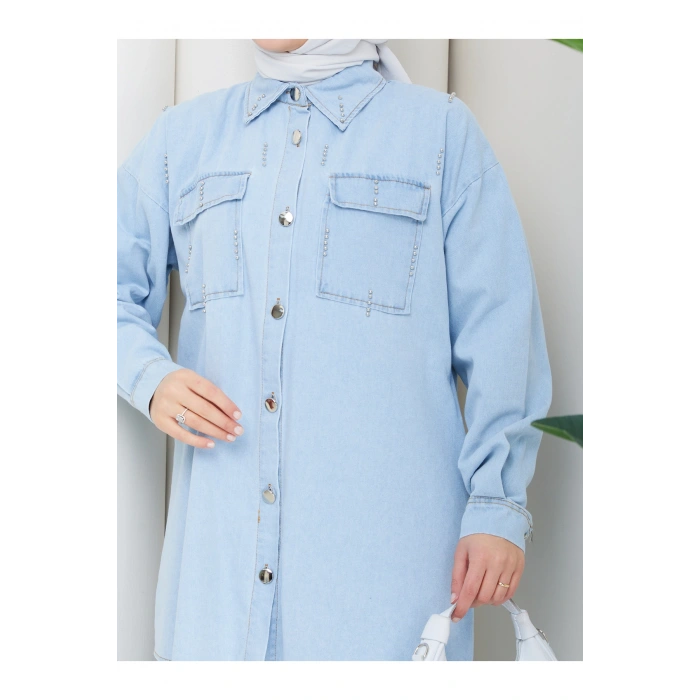 KADIN BONCUK DETAYLI PANTOLONLU KOT TAKIM