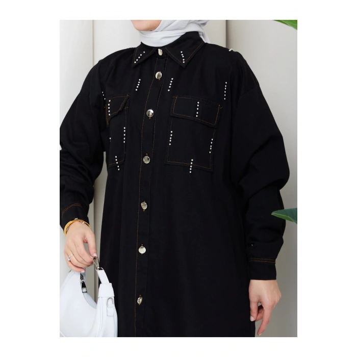 KADIN BONCUK DETAYLI PANTOLONLU KOT TAKIM