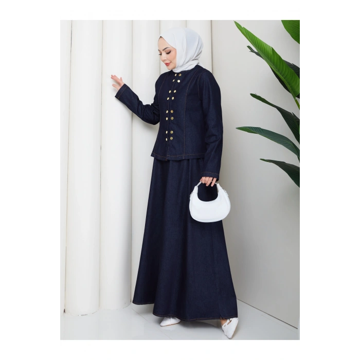 KOT TAKIM ÖUN ÇITÇITLI ETEKLI TESETTÜR KOT TAKIM