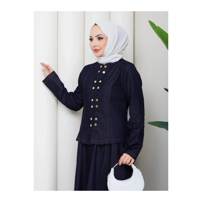 KOT TAKIM ÖUN ÇITÇITLI ETEKLI TESETTÜR KOT TAKIM