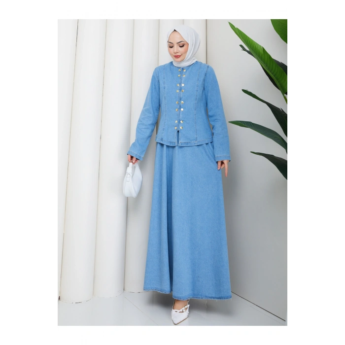 KOT TAKIM ÖUN ÇITÇITLI ETEKLI TESETTÜR KOT TAKIM