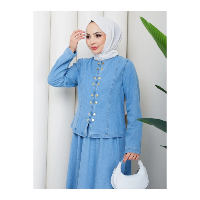 KOT TAKIM ÖUN ÇITÇITLI ETEKLI TESETTÜR KOT TAKIM