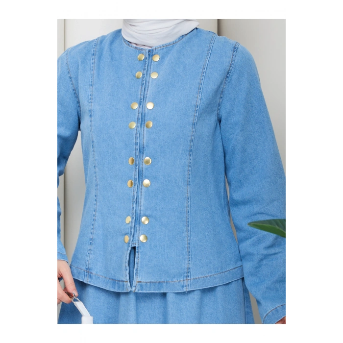 KOT TAKIM ÖUN ÇITÇITLI ETEKLI TESETTÜR KOT TAKIM