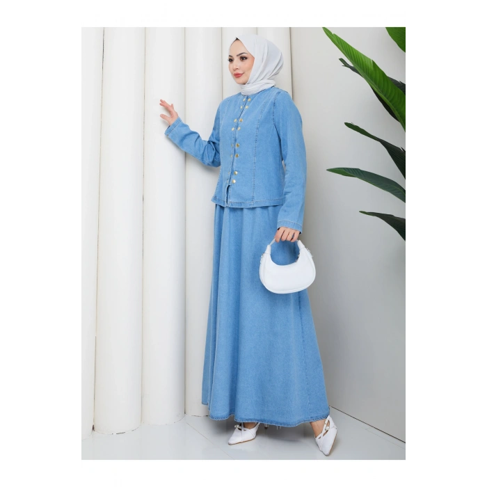 KOT TAKIM ÖUN ÇITÇITLI ETEKLI TESETTÜR KOT TAKIM