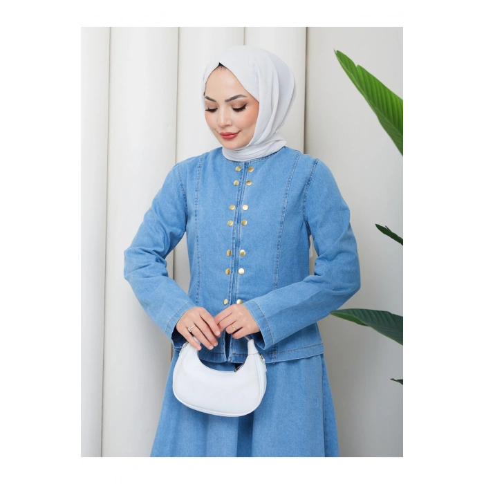 KOT TAKIM ÖUN ÇITÇITLI ETEKLI TESETTÜR KOT TAKIM