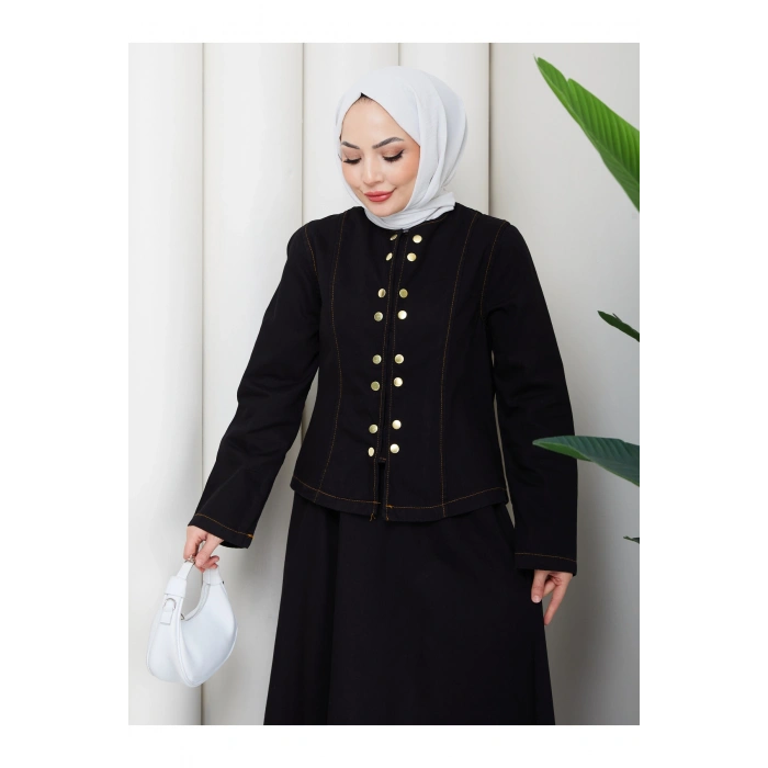 KOT TAKIM ÖUN ÇITÇITLI ETEKLI TESETTÜR KOT TAKIM