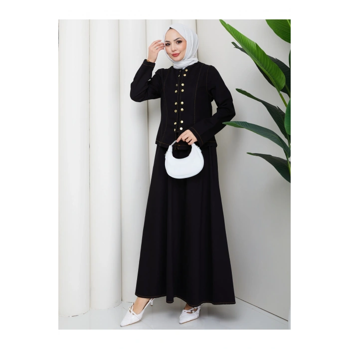 KOT TAKIM ÖUN ÇITÇITLI ETEKLI TESETTÜR KOT TAKIM