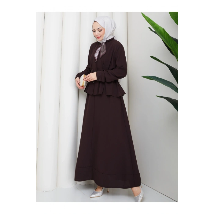 YAKASI FULARI KEMERLI ETEK TAKIM KADIN TESTTÜR