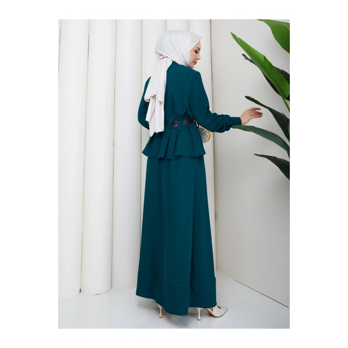 YAKASI FULARI KEMERLI ETEK TAKIM KADIN TESTTÜR