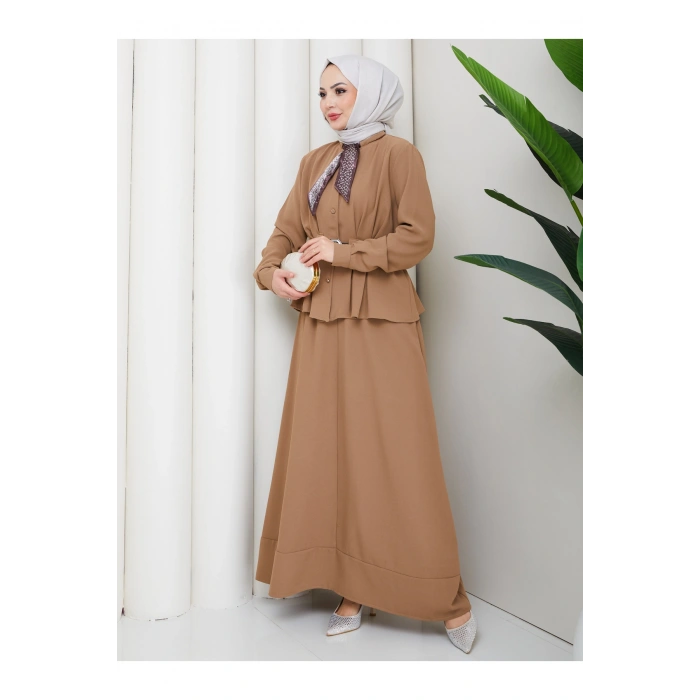 YAKASI FULARI KEMERLI ETEK TAKIM KADIN TESTTÜR