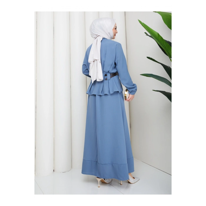 YAKASI FULARI KEMERLI ETEK TAKIM KADIN TESTTÜR