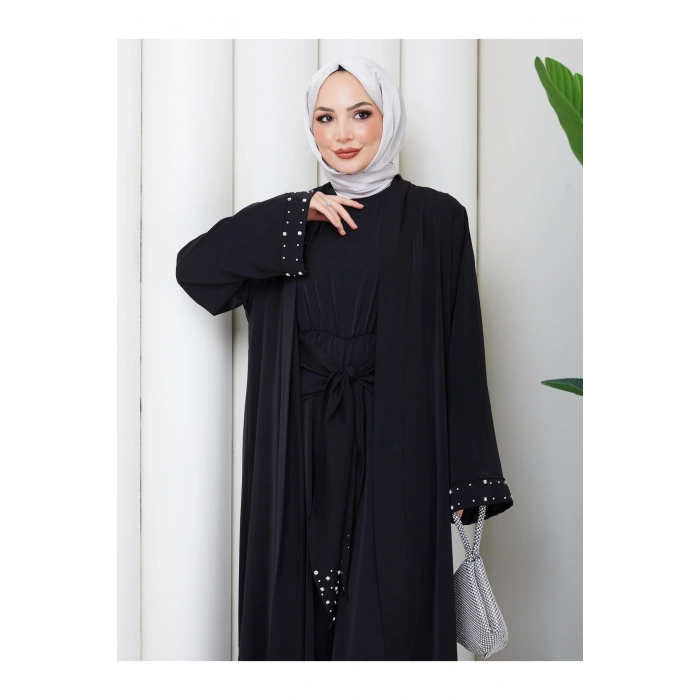 KADIN FAYA İKİLİ ABAYA TULUM TAKIM İNCİLİ