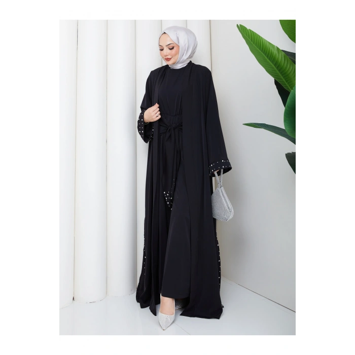 KADIN FAYA İKİLİ ABAYA TULUM TAKIM İNCİLİ