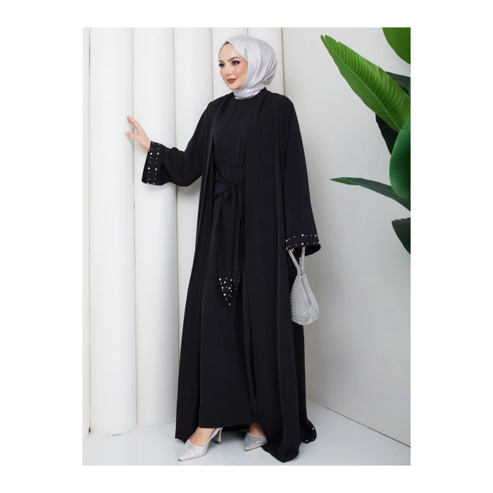 KADIN FAYA İKİLİ ABAYA TULUM TAKIM İNCİLİ