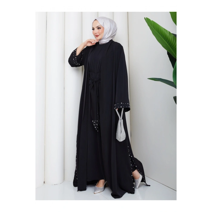 KADIN FAYA İKİLİ ABAYA TULUM TAKIM İNCİLİ
