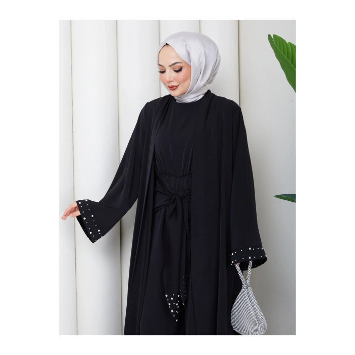 KADIN FAYA İKİLİ ABAYA TULUM TAKIM İNCİLİ