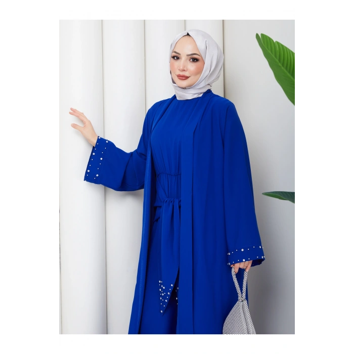 KADIN FAYA İKİLİ ABAYA TULUM TAKIM İNCİLİ