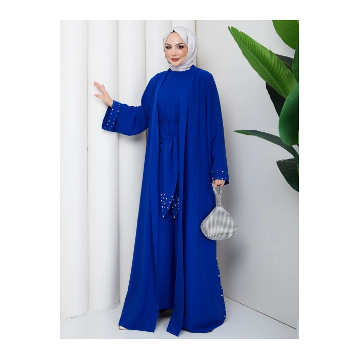 KADIN FAYA İKİLİ ABAYA TULUM TAKIM İNCİLİ