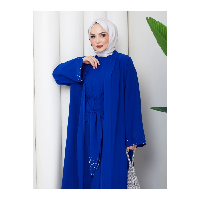 KADIN FAYA İKİLİ ABAYA TULUM TAKIM İNCİLİ