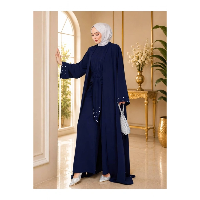 KADIN FAYA İKİLİ ABAYA TULUM TAKIM İNCİLİ