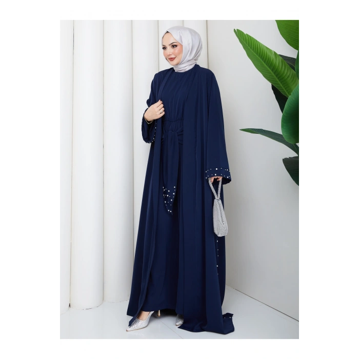 KADIN FAYA İKİLİ ABAYA TULUM TAKIM İNCİLİ