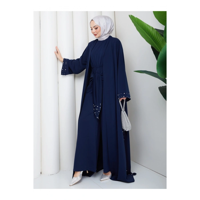 KADIN FAYA İKİLİ ABAYA TULUM TAKIM İNCİLİ