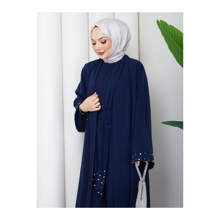 KADIN FAYA İKİLİ ABAYA TULUM TAKIM İNCİLİ