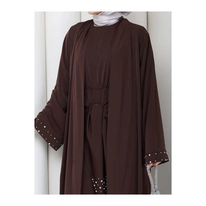 KADIN FAYA İKİLİ ABAYA TULUM TAKIM İNCİLİ