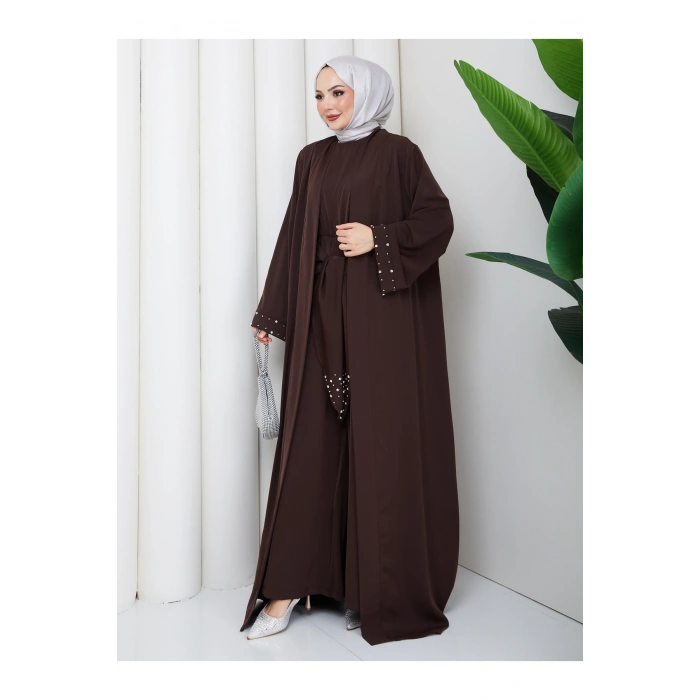 KADIN FAYA İKİLİ ABAYA TULUM TAKIM İNCİLİ