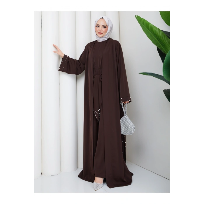 KADIN FAYA İKİLİ ABAYA TULUM TAKIM İNCİLİ