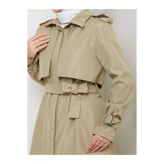 UZUN TRENCH 140 CM BOYUNDA TRENÇKOT MİNT