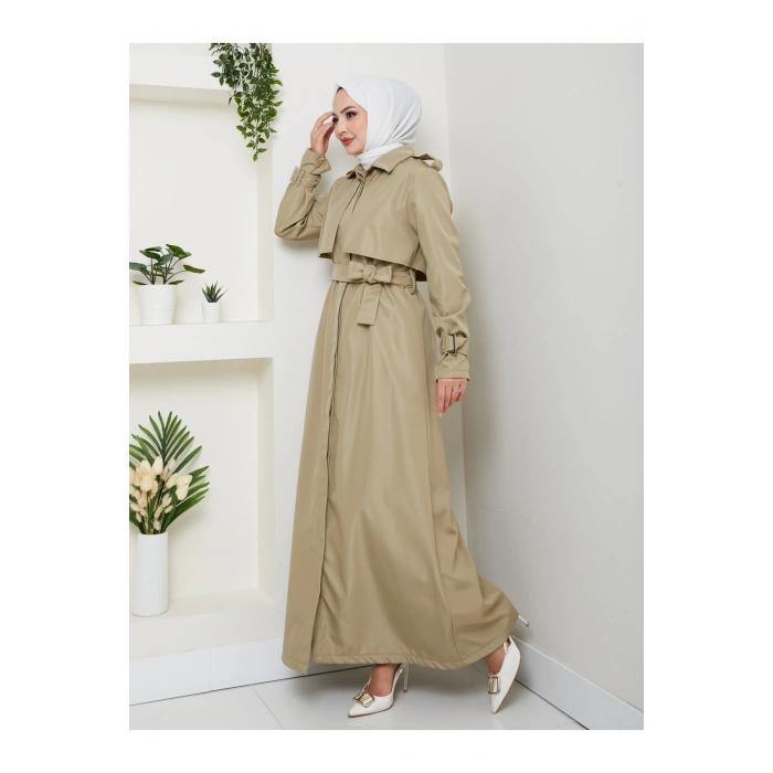 UZUN TRENCH 140 CM BOYUNDA TRENÇKOT MİNT
