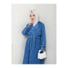ETEKLİ CEKETLİ MAVİ KOT TESETTÜR TAKIM
