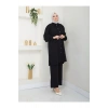 UZUN BOY GÖMLEK TAKIM  BATTAL TESETTÜR TAKIM SİYAH