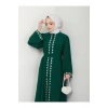 NAKIŞLI ABAYA TESETTÜR GIYIM KADIN FERACE ELBISE ZÜMRÜT