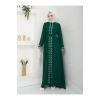 NAKIŞLI ABAYA TESETTÜR GIYIM KADIN FERACE ELBISE ZÜMRÜT