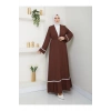 KADIN TESETTÜR ELBİSE İKİLİ ABAYA TAKIM KAHVE