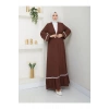 KADIN TESETTÜR ELBİSE İKİLİ ABAYA TAKIM KAHVE